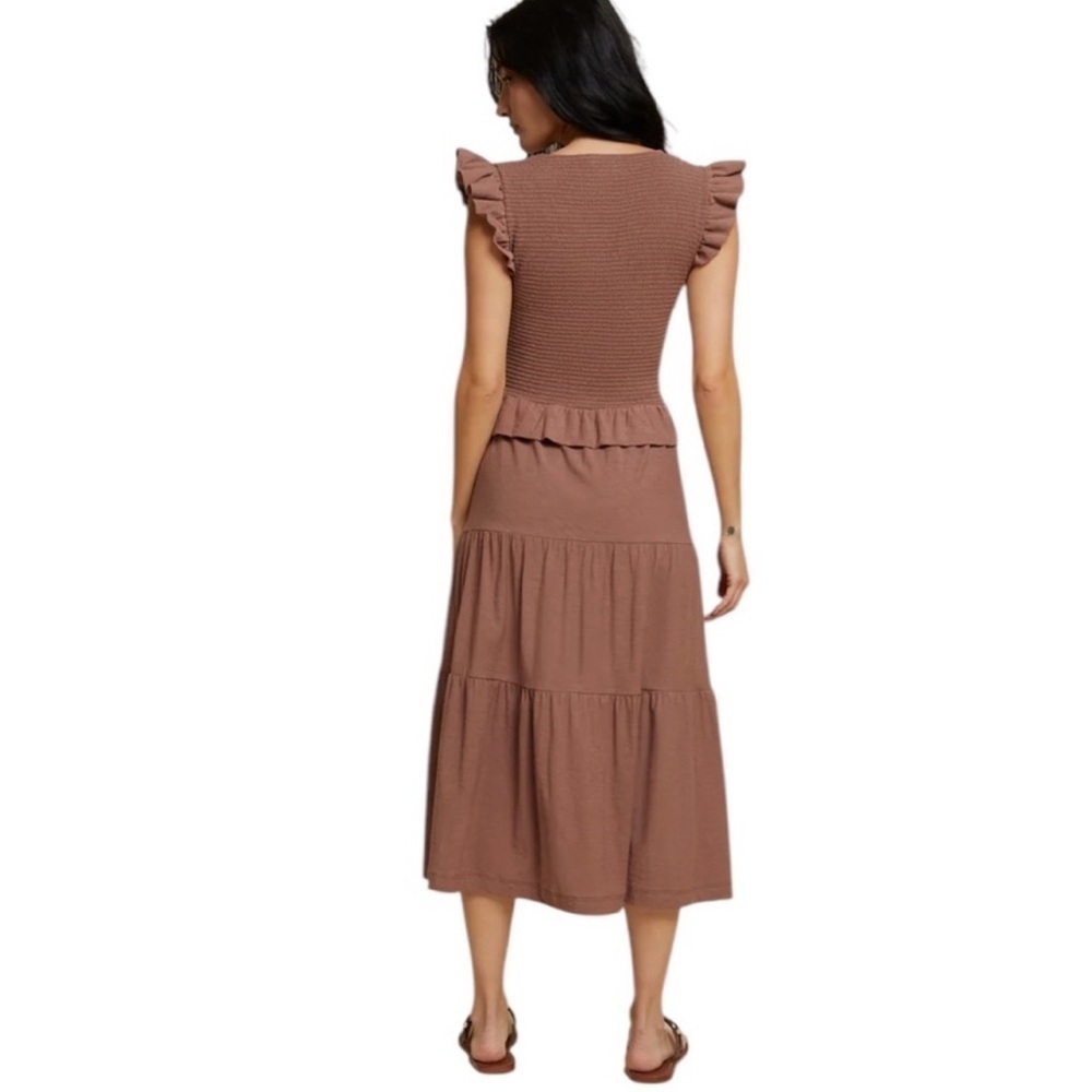 Nation LTD Fabian Fused Ruffle Dress in Mojave size M - Picture 4 of 12